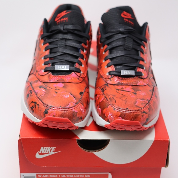 Air Max 1 Ultra Shang Hai Red Floral Roses sz 6 - Picture 5 of 8